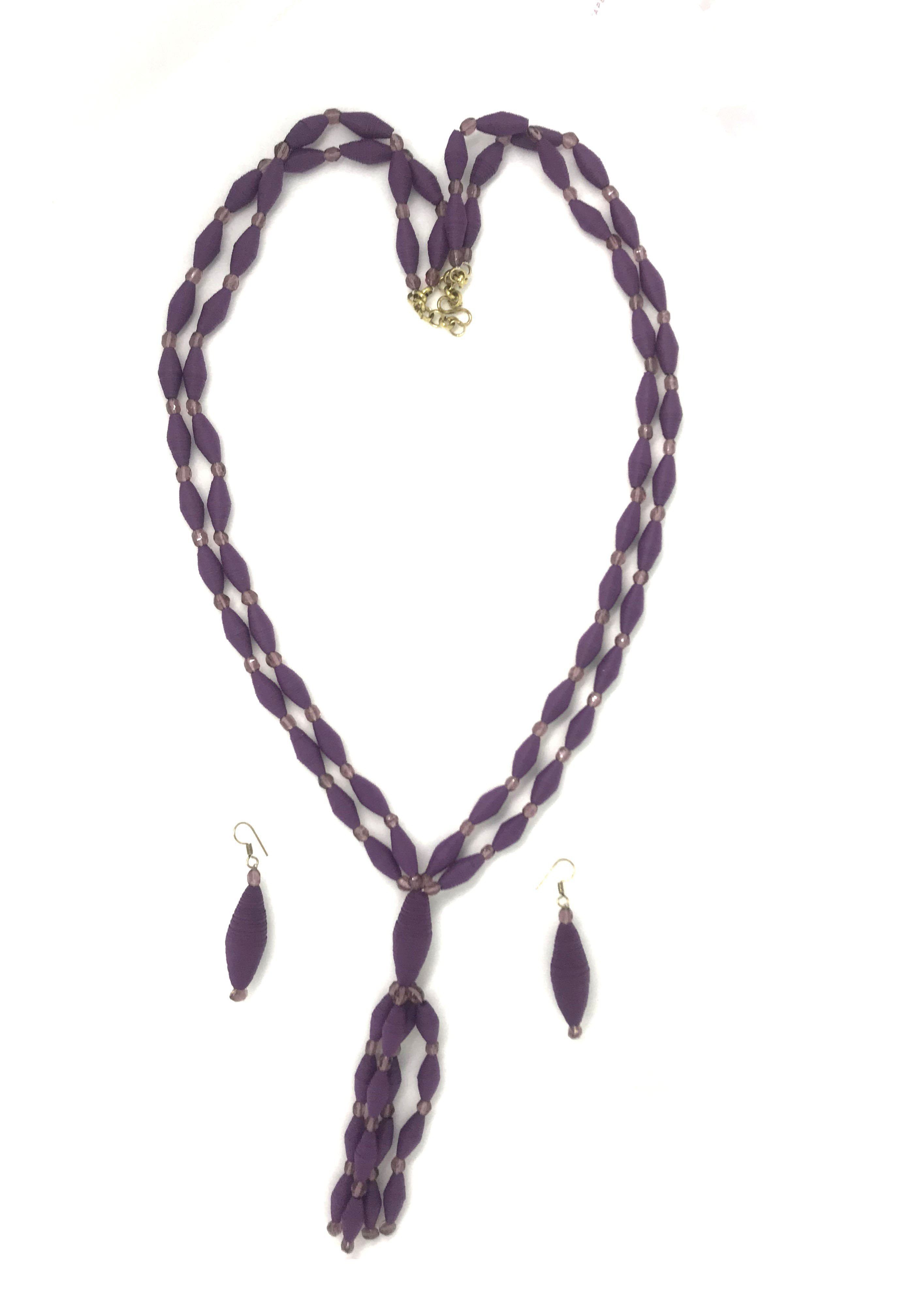 Artisan Purple Flat Stone Necklace on Black Rope | eBay