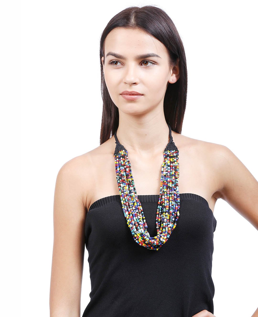 Multi Layer Beaded Necklace | boohooMAN USA