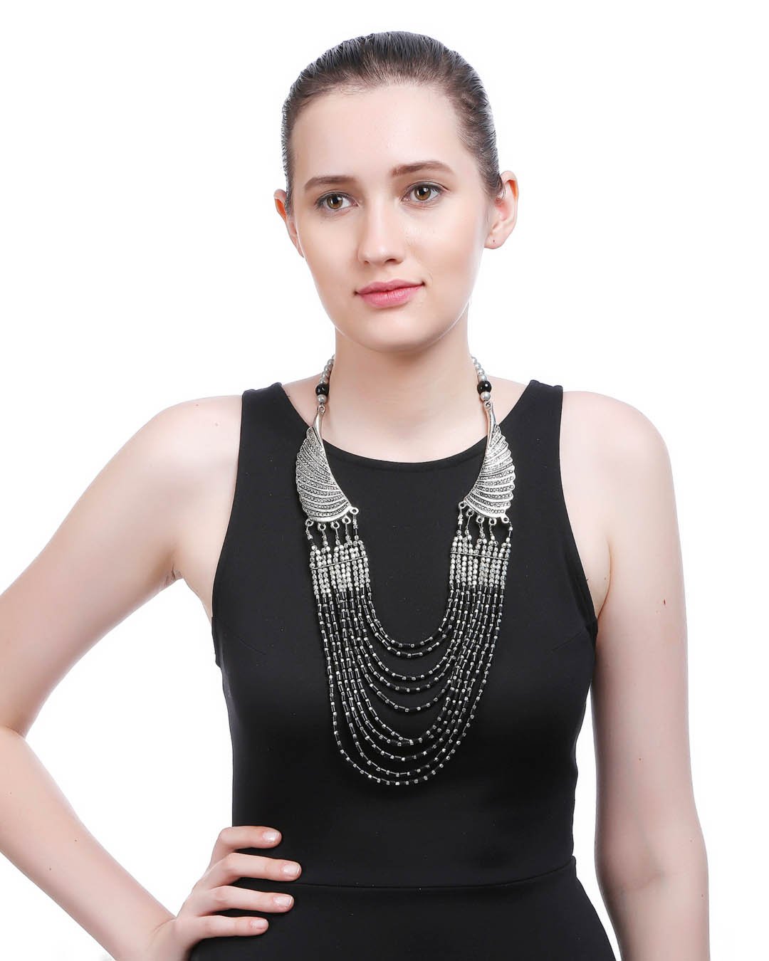 Buy KUKRAIL FASHION Oxidized Silver Long Necklace Set For Women's Girl Boho  Antique Ghungroo Detailing Online at Best Prices in India - JioMart.