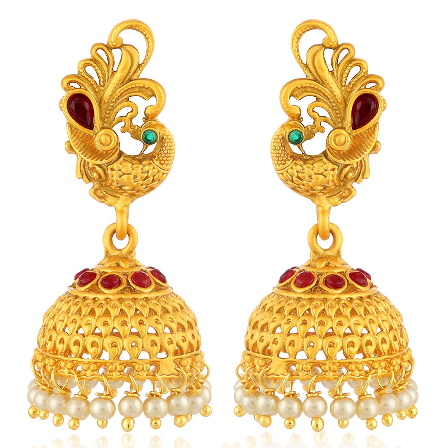 spectacular pearl gold plated goddess design mangalsutra set for women