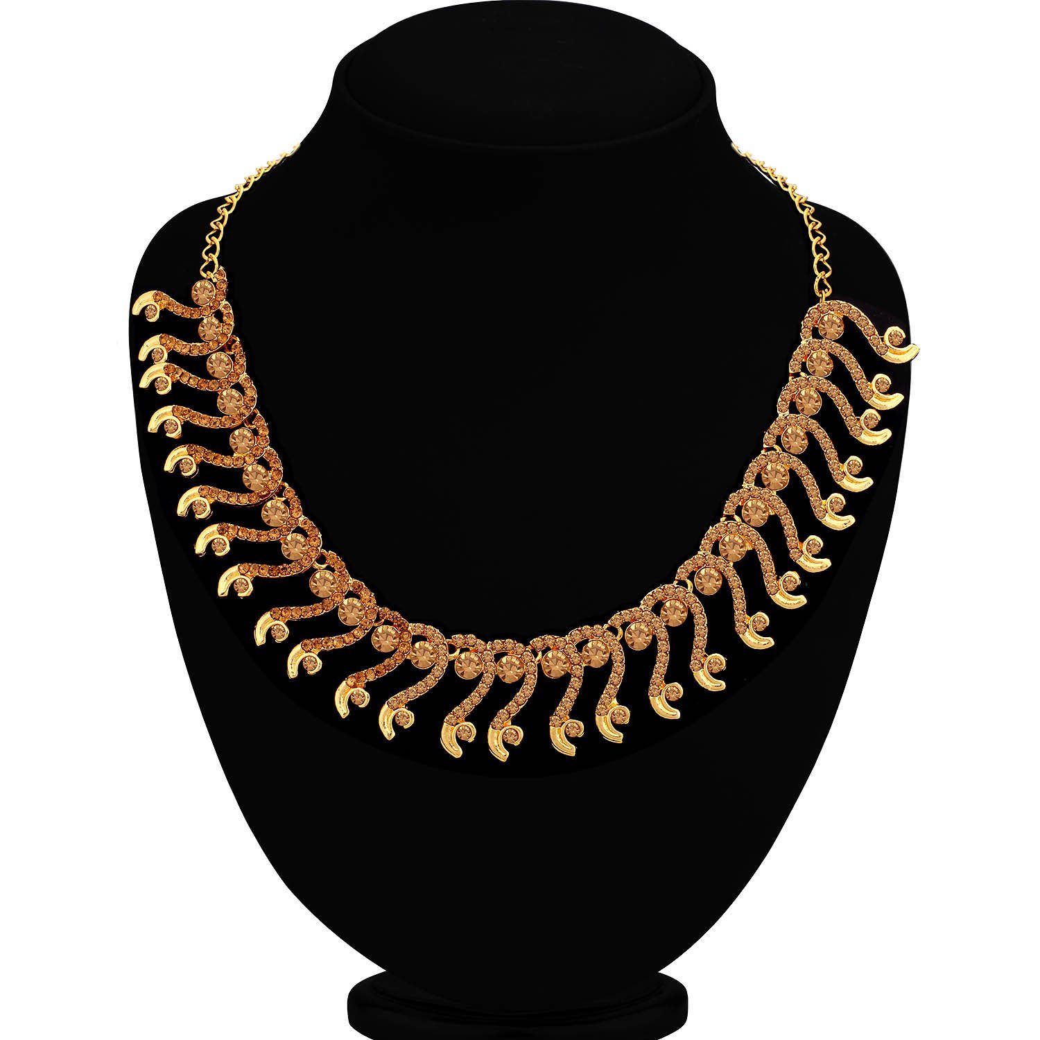 stylish lct gold plated choker necklace set for women