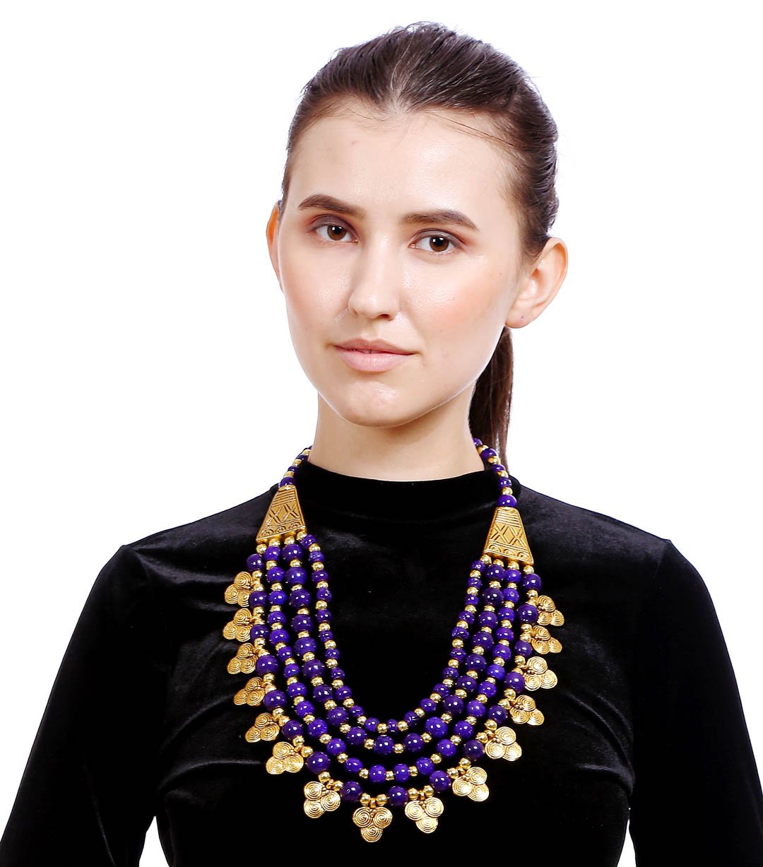 Buy Sapphire Blue Ad Long Jewellery Sets for Women Online at Silvermerc |  SBN5ND_114 – Silvermerc Designs