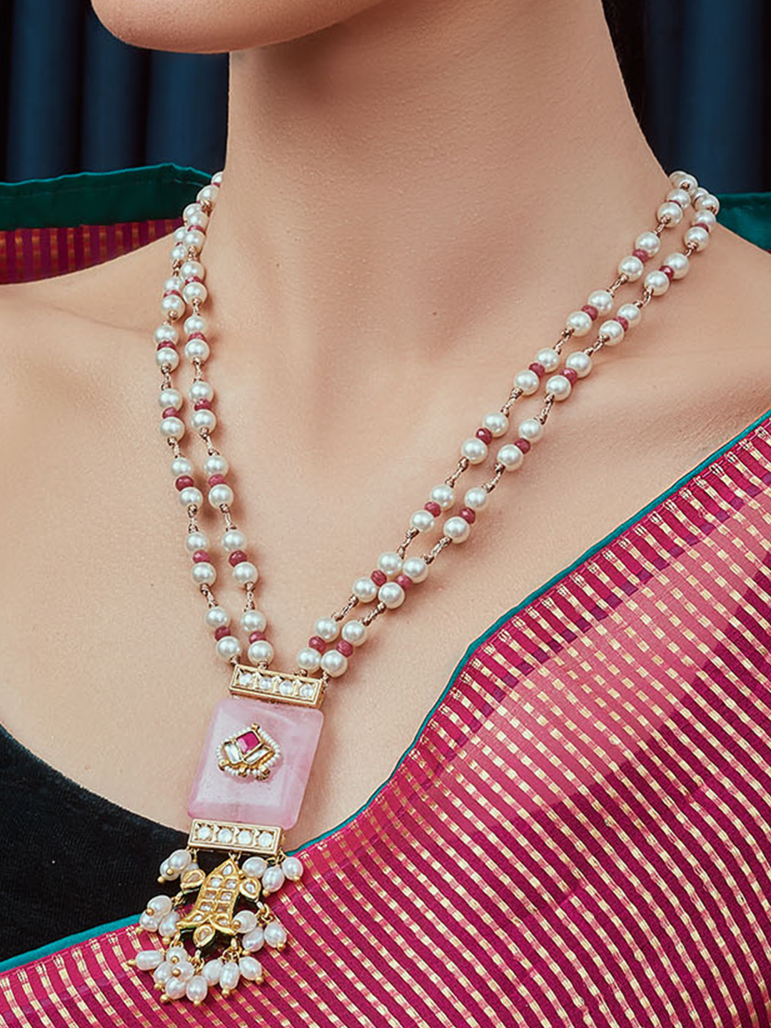 Lauren Ralph Lauren Gold Tone Pearl Shaky Frontal Collar Necklace |  Dillard's