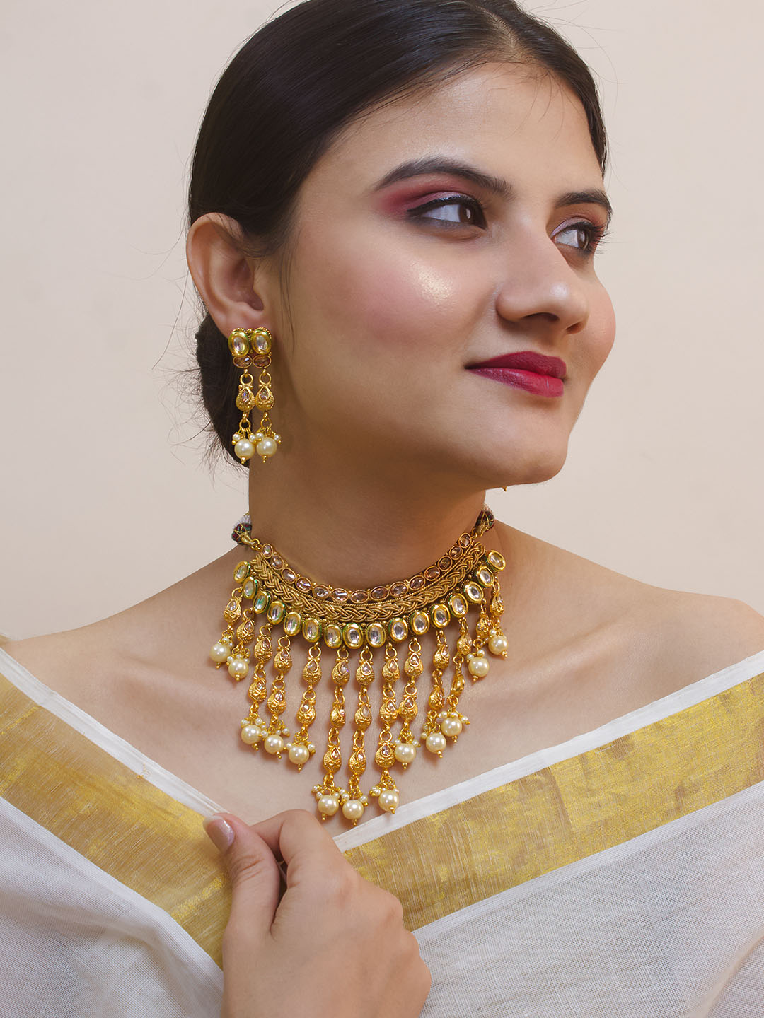Stones Bridal Choker - South India Jewels - Online Stores