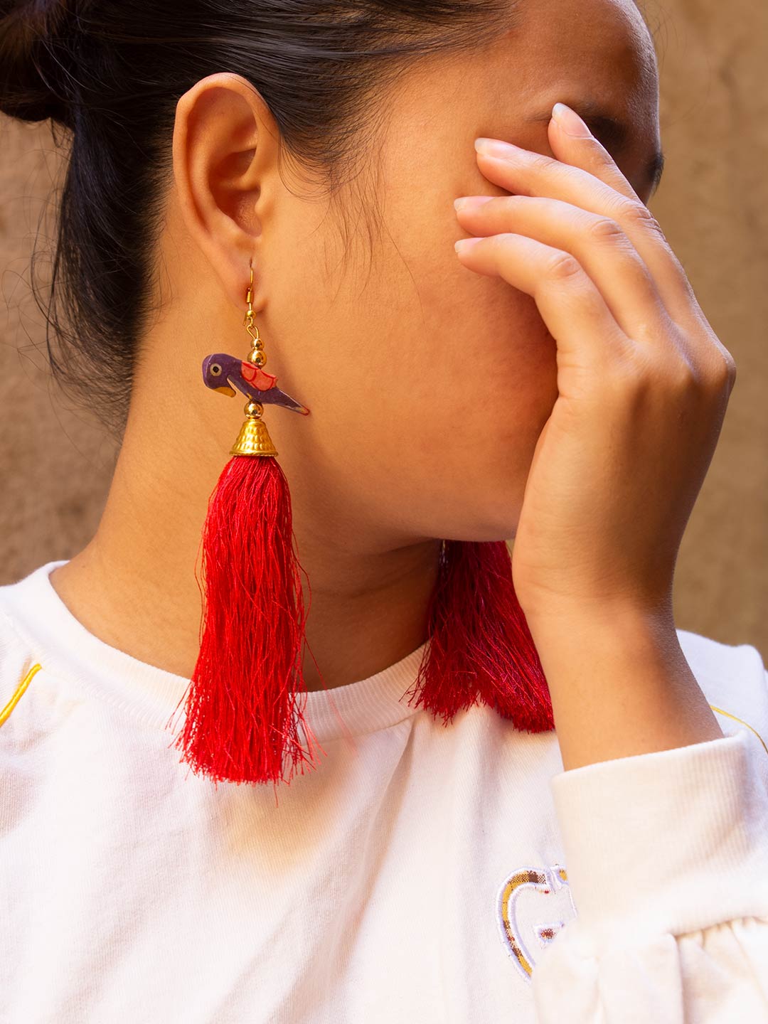 Red hot sale formal earrings