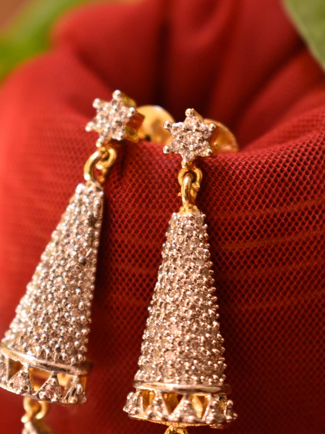 Cone shaped hot sale gold earrings