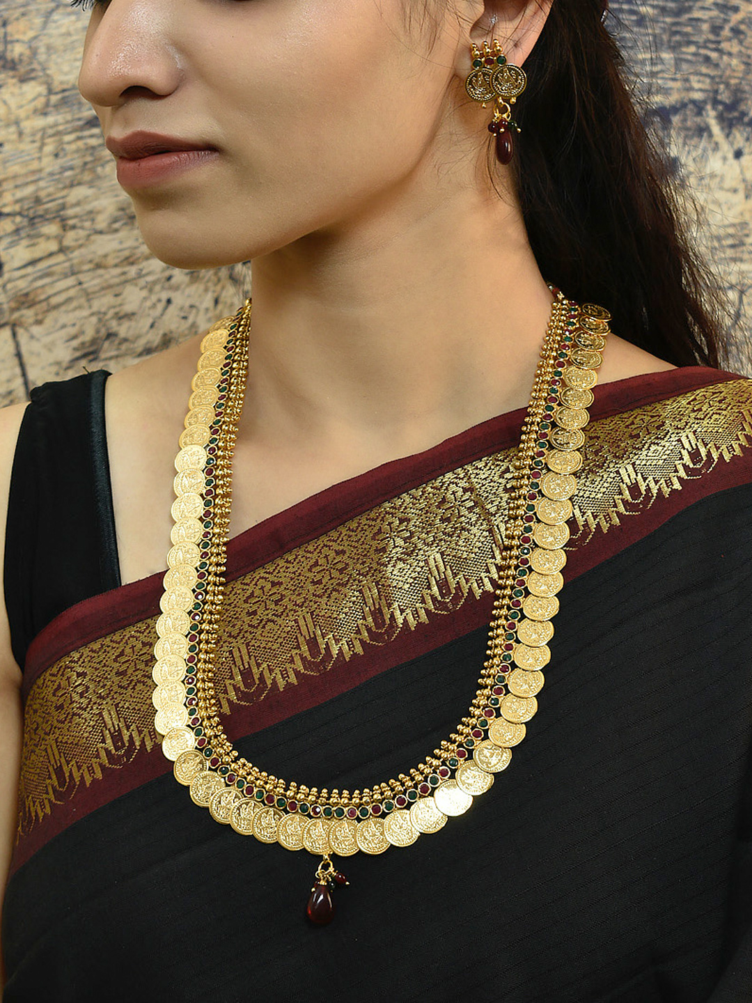 Lakshmi long hot sale necklace set