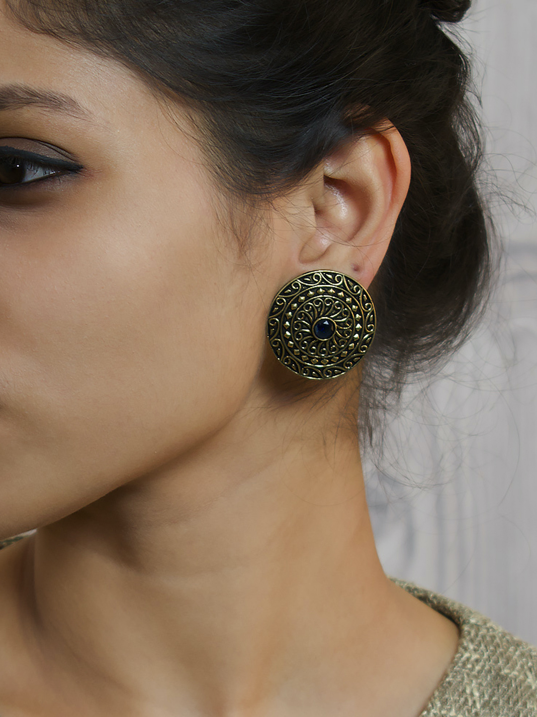 American Diamond Rose Gold Round Earring Latest Earring Designs - Abdesigns  – Abdesignsjewellery