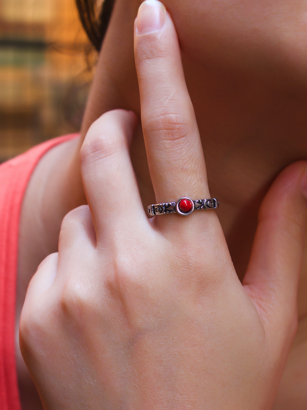 Buy Women's White Stone Finger Ring By Bindhani