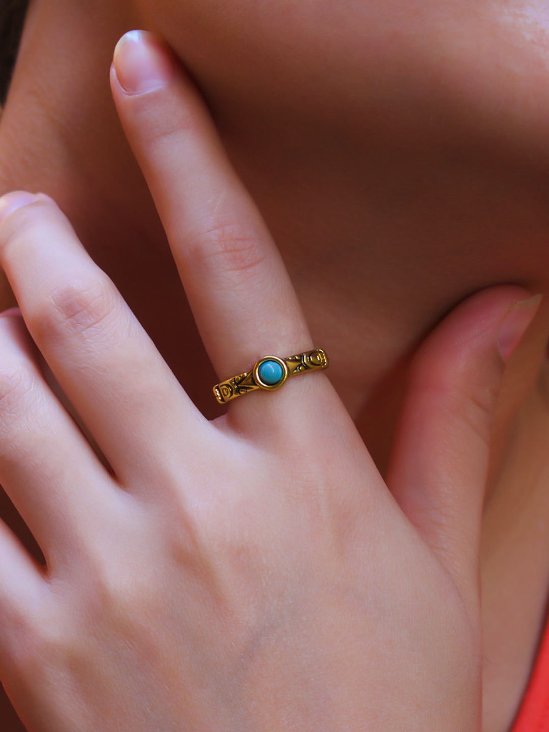 Leaf Ring, Turquoise Ring, Natural Turquoise, December Birthstone, Ari –  Adina Stone Jewelry