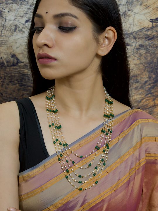 Admirable Long Necklace for Sarees Skillful Kerala Fashion Jewellery Online  NL22256